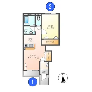 ラ・フィーグ【1階】の間取り