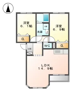 オリンピアG【102号室】の間取り