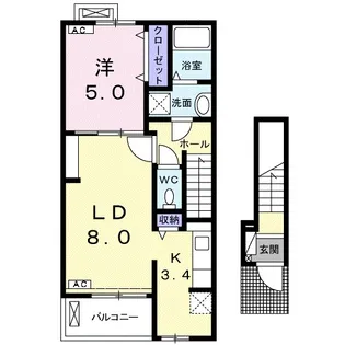 コンフォート徳田【2階】の間取り