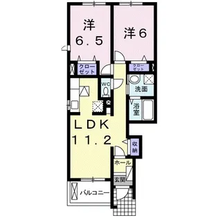 ヴェルガーデン【1階】の間取り