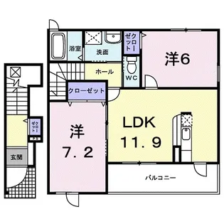 パシフィックサイドB【2階】の間取り