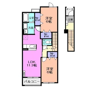 アンフィニーB【2階】の間取り