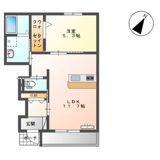 ラ・リューヌ【1階】の間取り