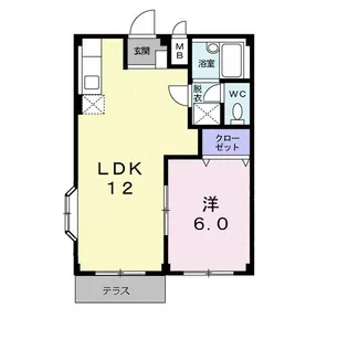 エルディム日向【1階】の間取り