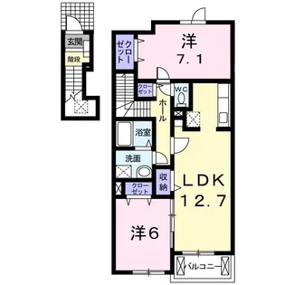 ボヌール・アルシュB棟【2階】の間取り