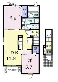 クレドール【2階】の間取り