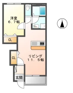 MS レーヴ Ⅱ【1階】の間取り