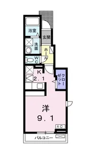 カーサ アンダンテ エフ【1階】の間取り