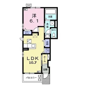 サニーウェスト B【1階】の間取り