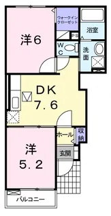 ラ・メール アンジュB【1階】の間取り