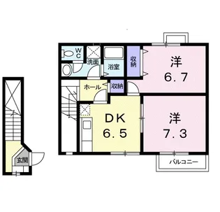 セトル・カンフォタブルB【2階】の間取り