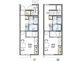 レオパレススリータウン【102号室】の間取り