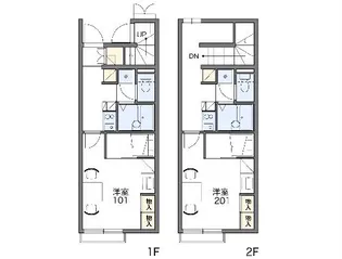 レオパレス悠久【204号室】の間取り
