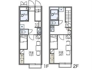 レオパレス川島【204号室】の間取り