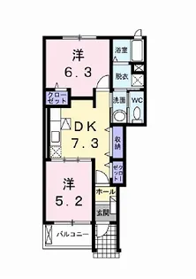シェーネ・パラッツオC【1階】の間取り
