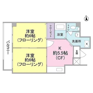 千代田マンション浜田山【1階】の間取り