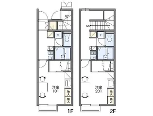 レオパレスソルビー【208号室】の間取り