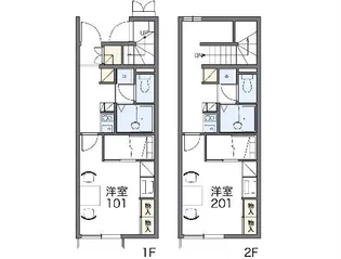 レオパレスRアンドK【111号室】の間取り