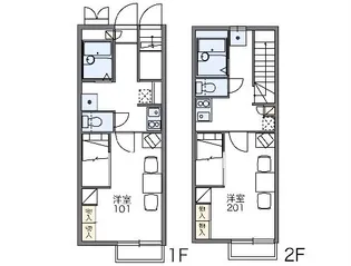 レオパレスフリーデン【204号室】の間取り