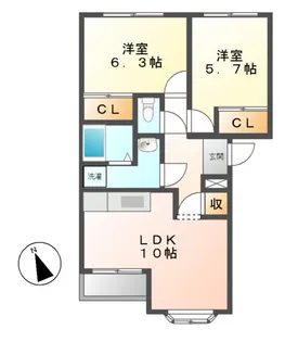 グランバードⅡ【1階】の間取り