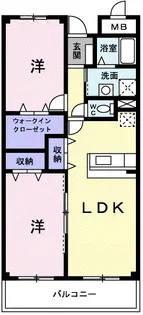 シャン・ド・フルールB【2階】の間取り