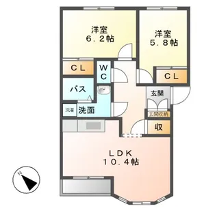 グランバード【1階】の間取り