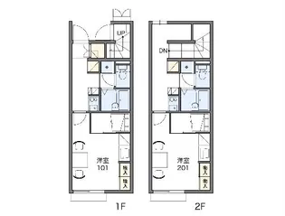 レオパレスグレイス金場【110号室】の間取り