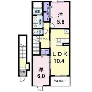 メゾンクレール Ⅰ【2階】の間取り