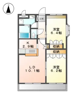 ヴァン パイン コートB棟【2階】の間取り