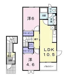 ブルージュ・メゾンB【2階】の間取り