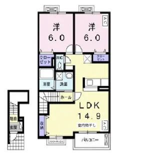 ティアモ A【2階】の間取り