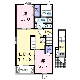 メゾン トライアングル【2階】の間取り