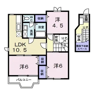 メゾンクレールB【2階】の間取り