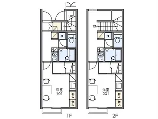 レオパレスグリーンハイツ朝日【203号室】の間取り
