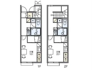 レオパレス里【205号室】の間取り