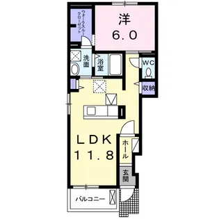 シャルム ド リュンヌ【1階】の間取り