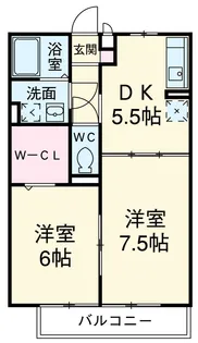 グランディールナギサワ【2階】の間取り