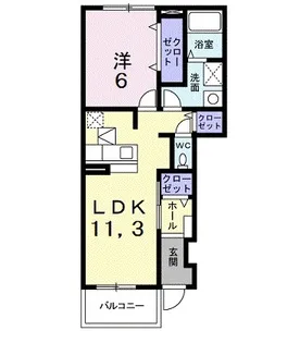 ベーシック スクエアS【1階】の間取り