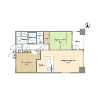 レクセルマンション上野松が谷【8階】の間取り