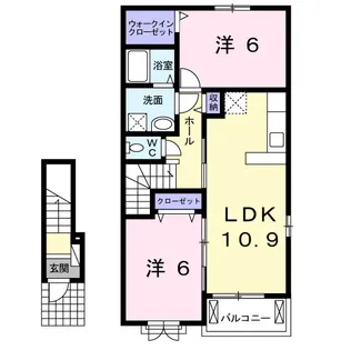 プランドールB【2階】の間取り