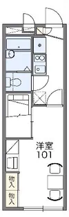 レオパレス笠東【1階】の間取り