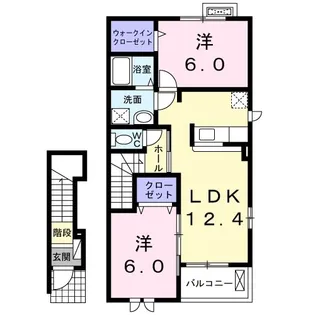 メゾン蒼空 Ⅱ【2階】の間取り