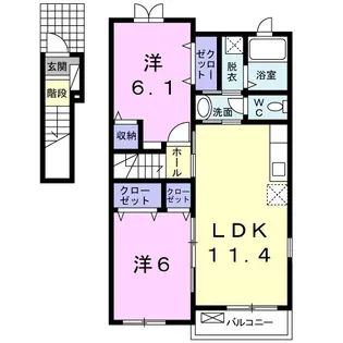 カーサ フェリーチェ【2階】の間取り