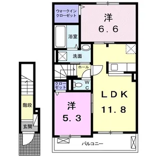 ラグーン岸脇Ⅱ【2階】の間取り