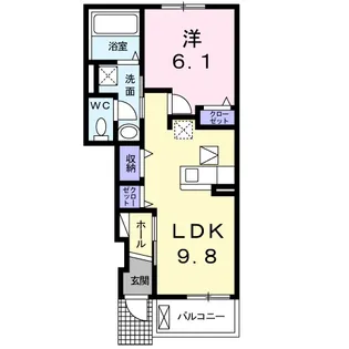 カーサヴェルデ【1階】の間取り