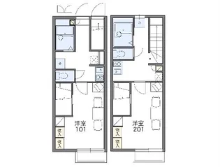 レオパレスみかわ【101号室】の間取り