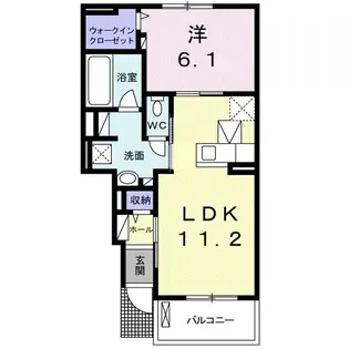 ピーチブロッサムA【1階】の間取り