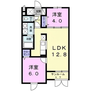 ベル・リアン【1階】の間取り