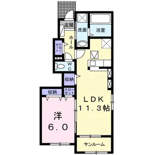 カーサ コリーナⅢ【1階】の間取り