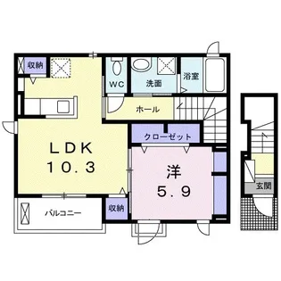 アヴェニューⅠ【2階】の間取り